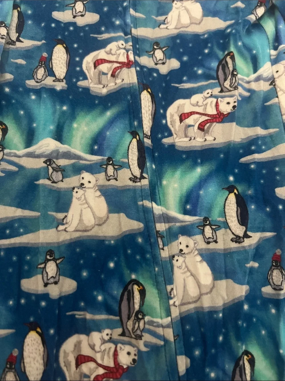 Free Birdies Blue Polar Animal Print Kids Footed One-Piece Pajamas